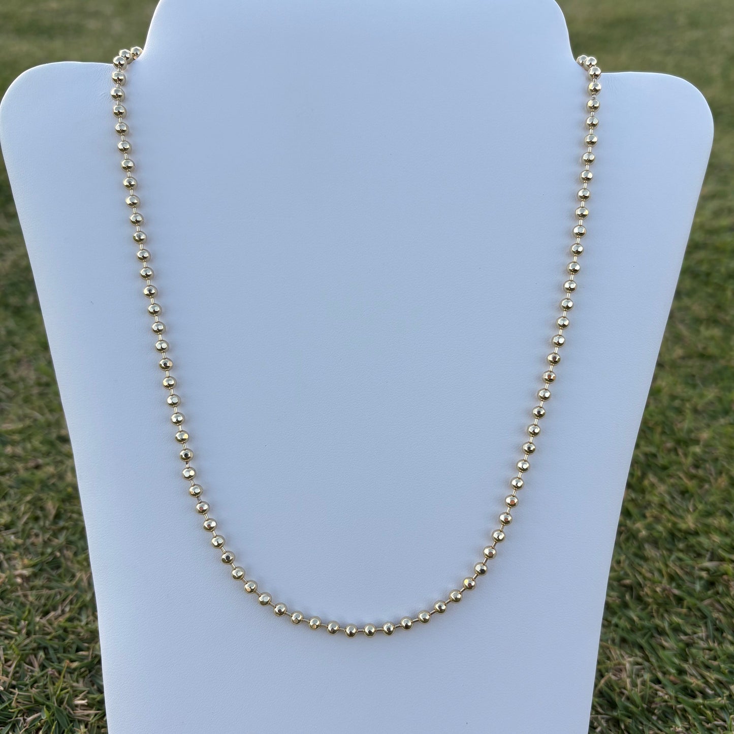Gold Sphere Chain in Stainless Steel