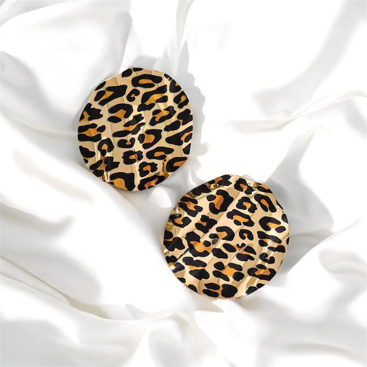 Aretes Estampado Leopardo en Aleación