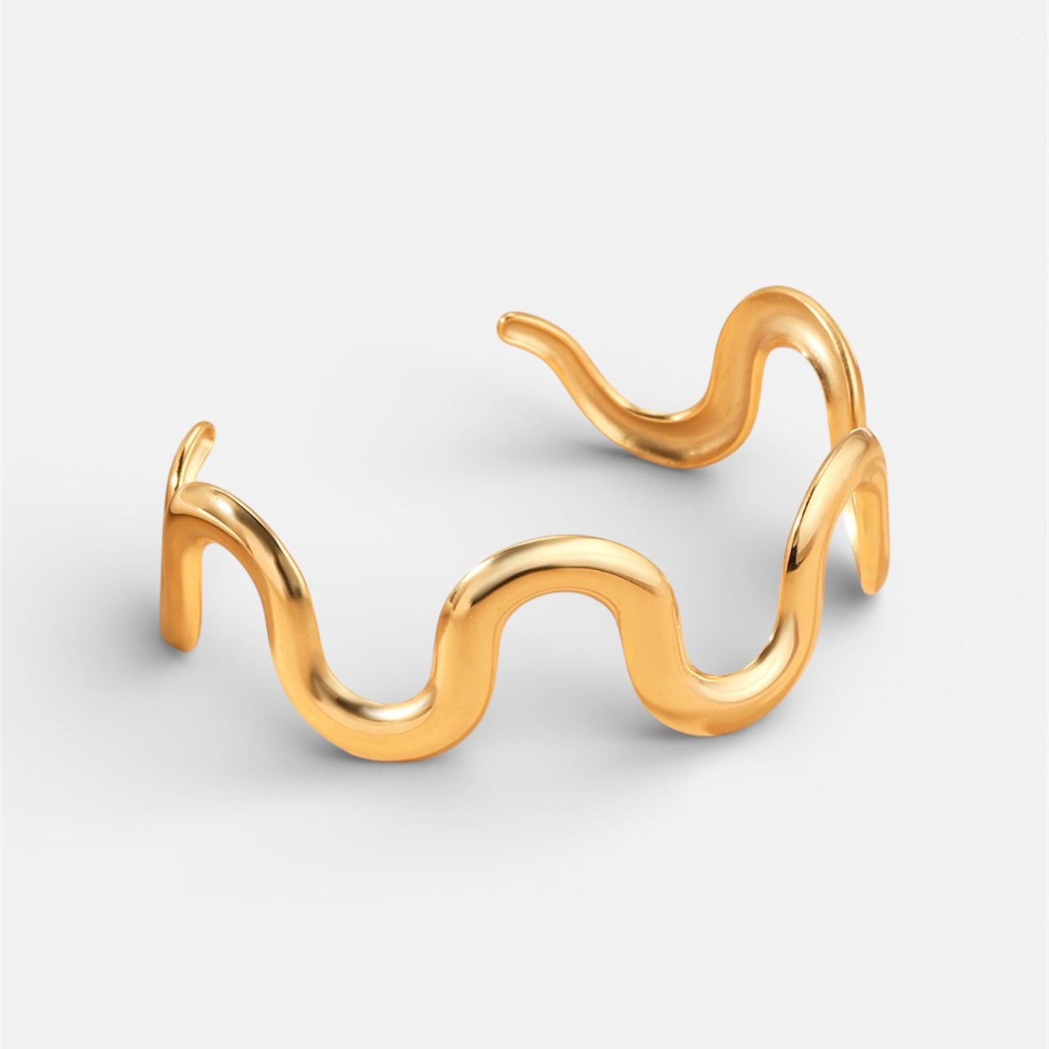Brazalete Ondulado Dorado (Ajustable)