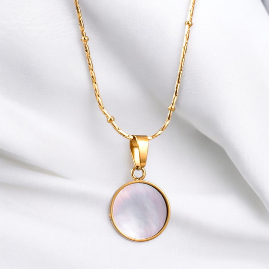 Golden Chain, Adjustable Mother of Pearl in Stainless Steel
