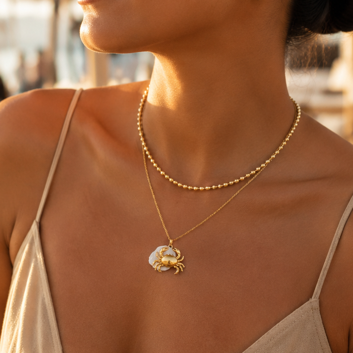 Cadena Dorada con Charm de Cangrejo
