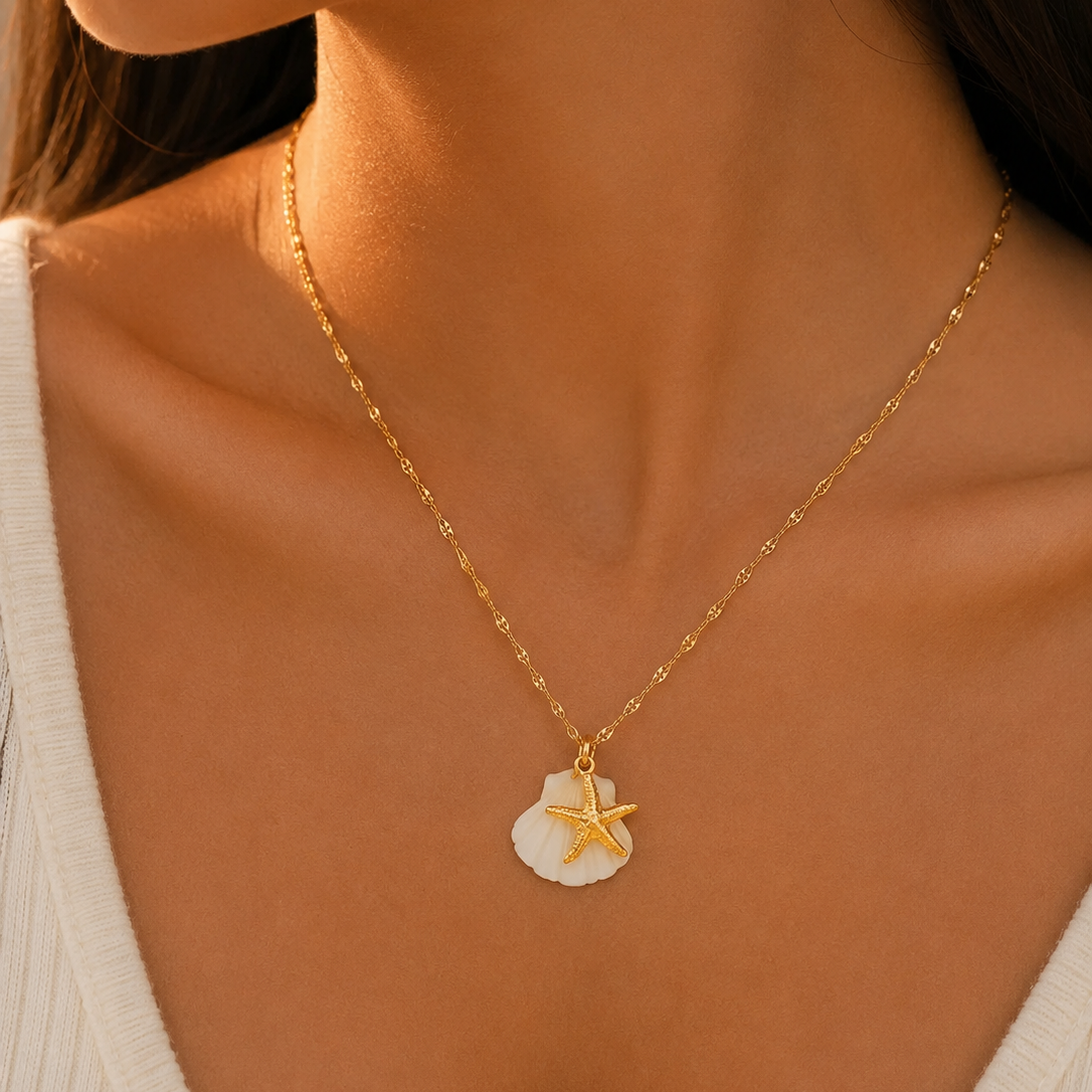 Cadena Dorada con Charm de Estrella de Mar