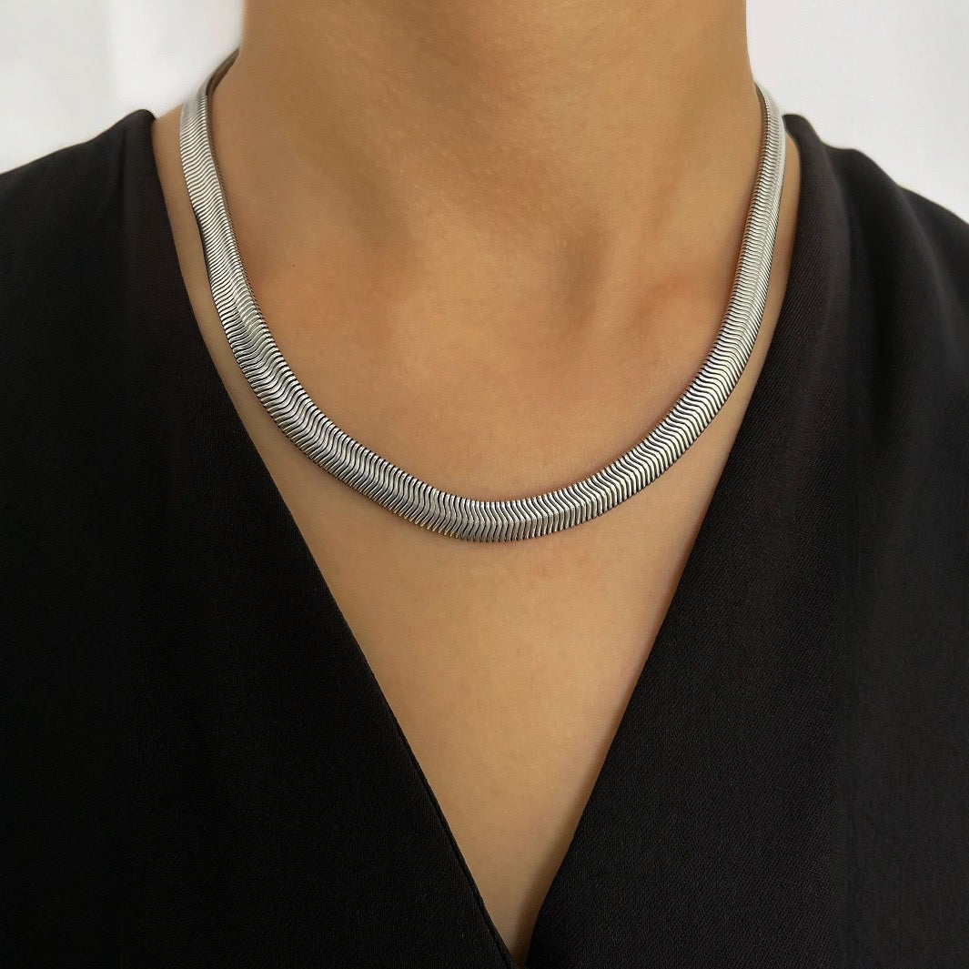 Cadena Tipo Snake en Stainless Steel Color plata