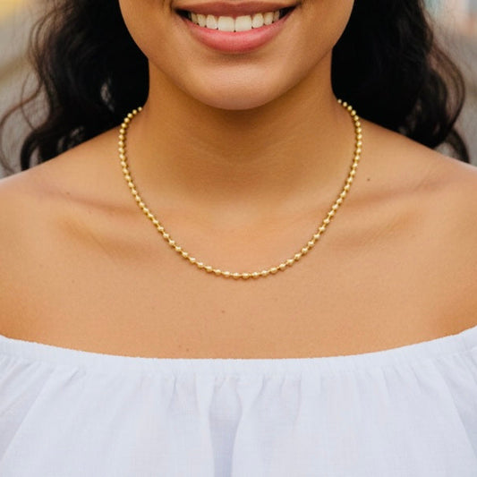 Cadena Esferas Doradas en Stainless Steel