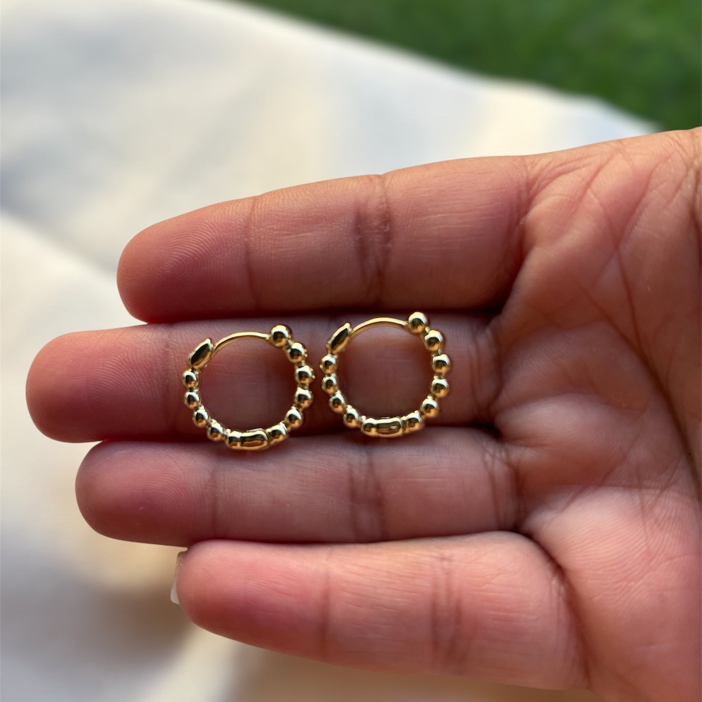 Sphere Hoop Earrings in Stainless Steel