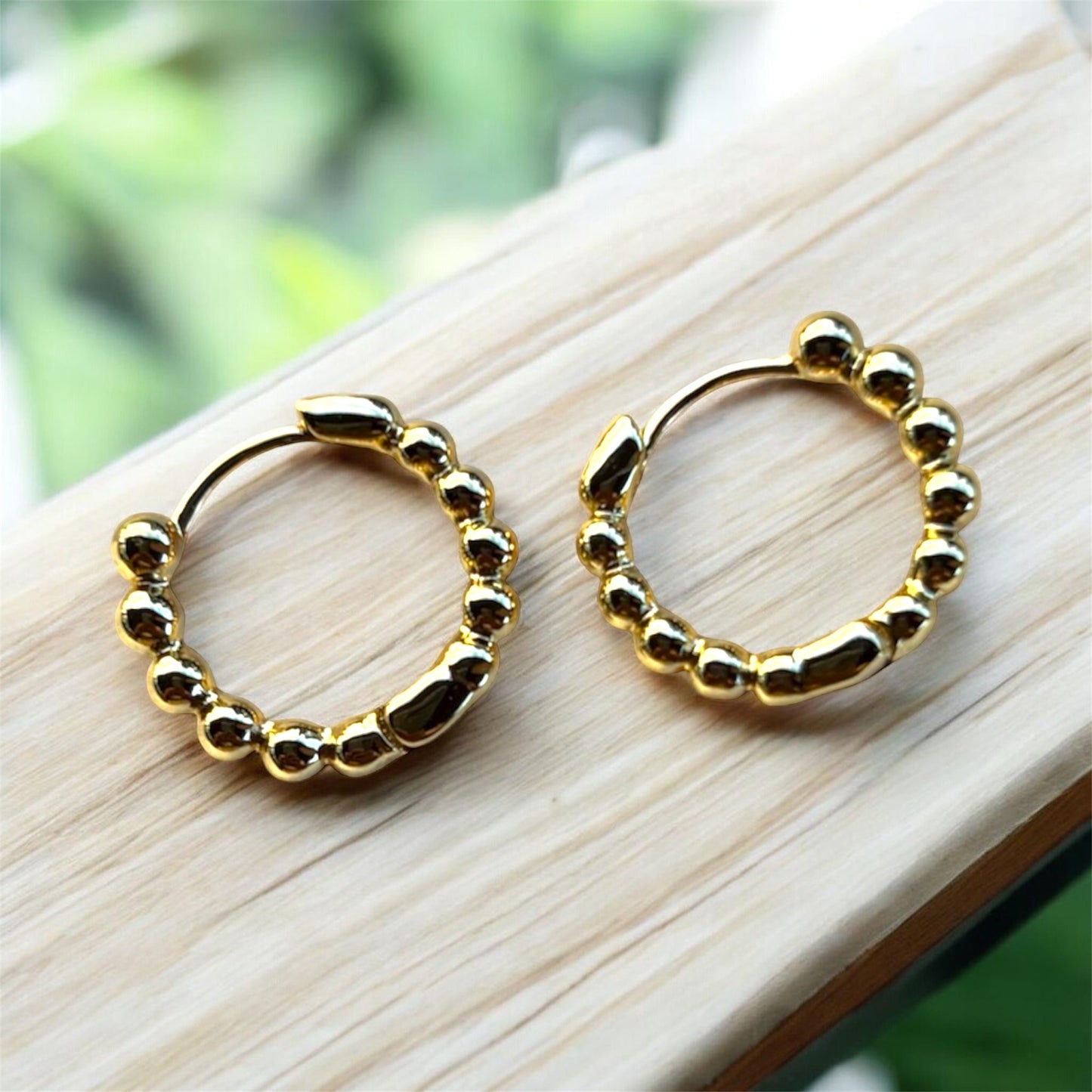 Sphere Hoop Earrings in Stainless Steel