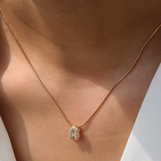 Initial Charm Necklaces, Gold with "A" to "Z" Brilliant Zirconias – Personalize Your Style with Sparkle and Elegance