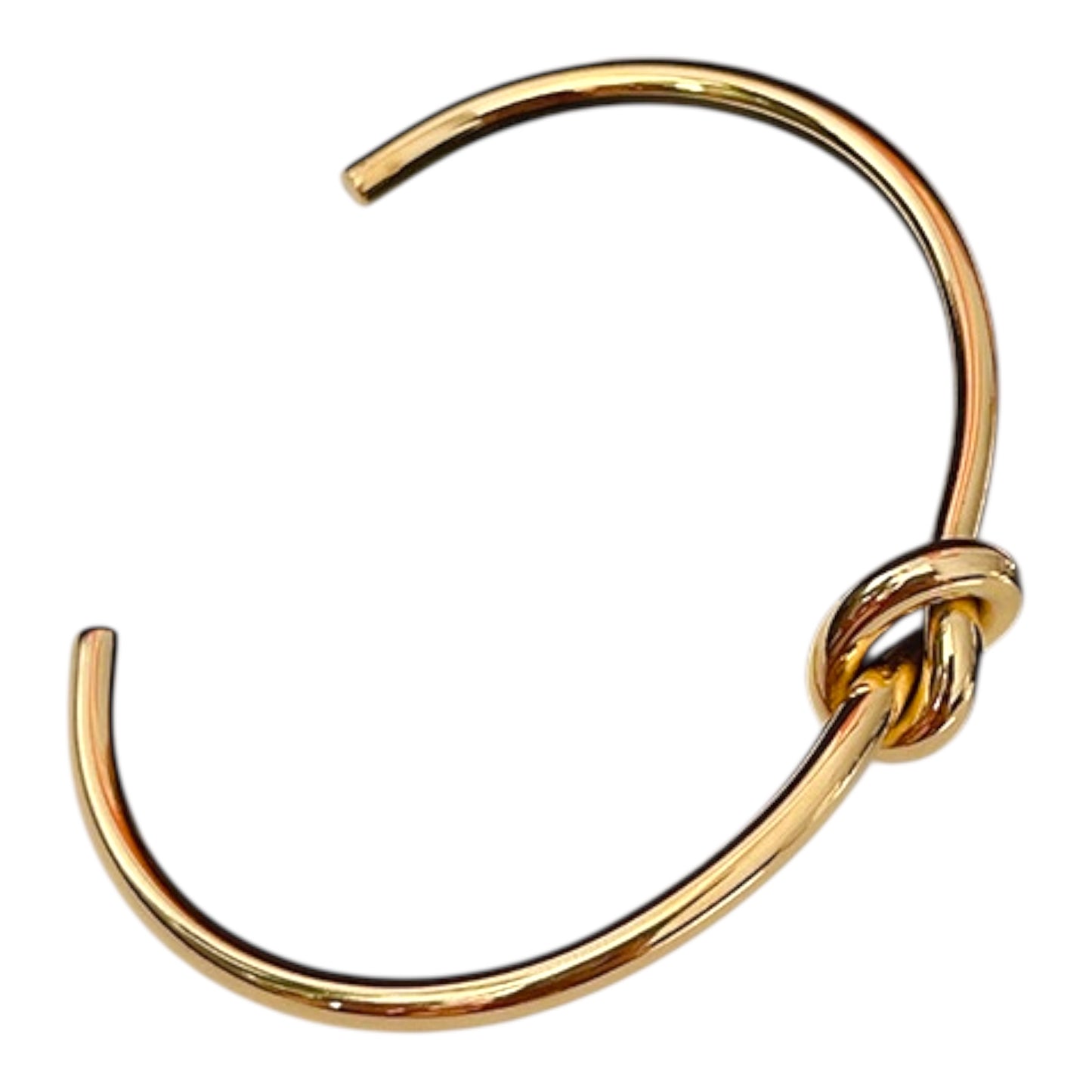 Pulsera Abierta con Nudo Central Dorado