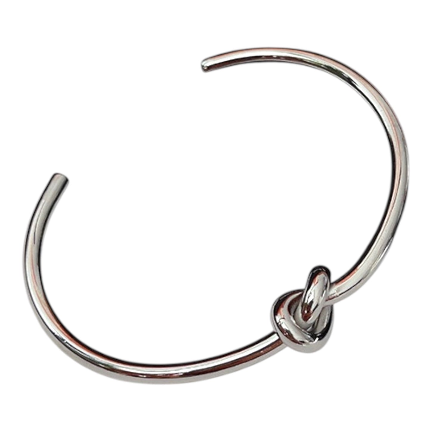 Pulsera Abierta con Nudo Central en Plata