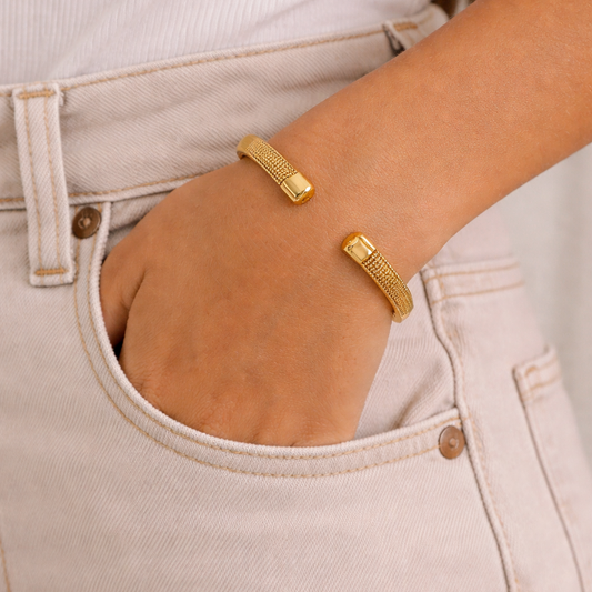 Pulsera Mesh Abierta Ajustable en Stainless Steel