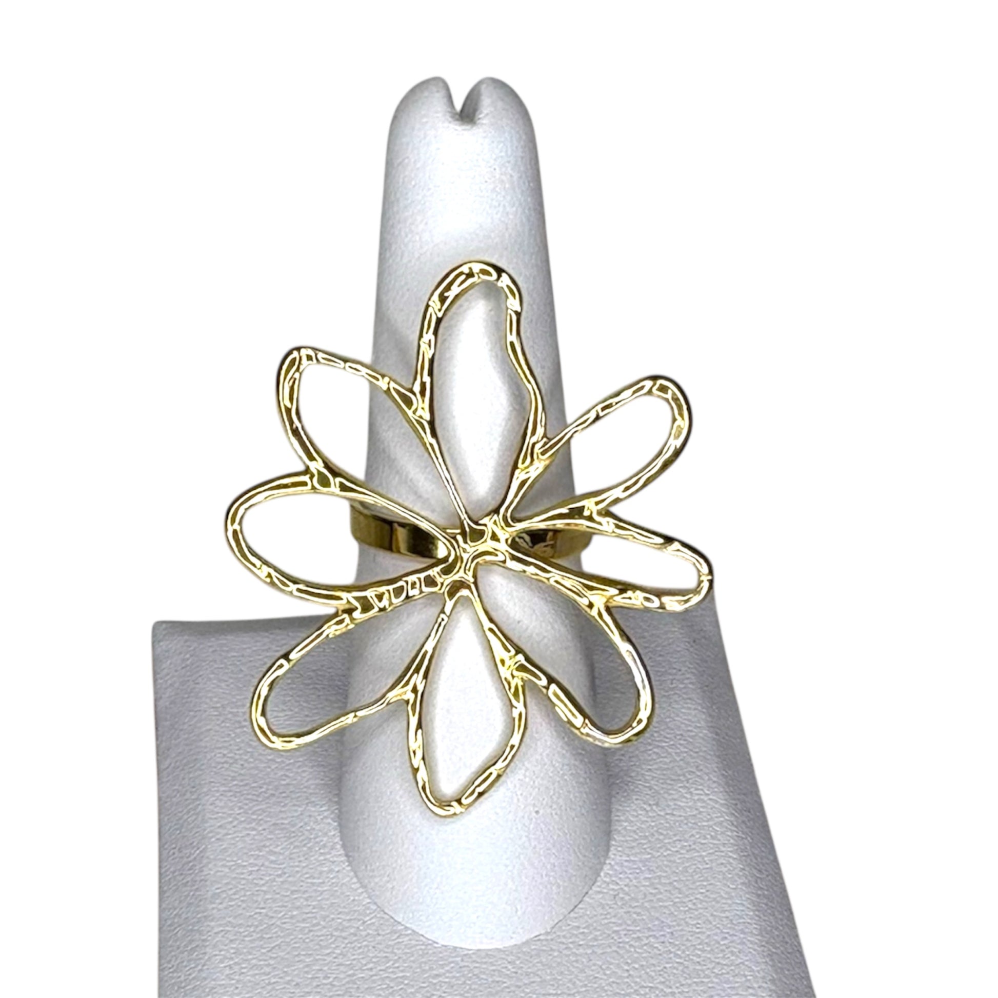 Sortija Ajustable en Forma de Flor Dorada