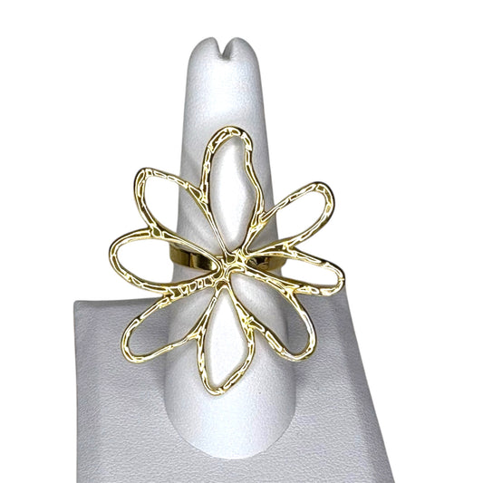 Sortija Ajustable en Forma de Flor Dorada